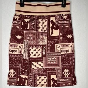 Kappa Women's Graphic Pencil Skirt - Brown and Cream